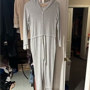 Smash + Tess Light Gray Hooded Jumpsuit